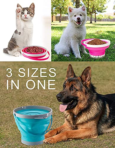 Foldable Pail Bucket Collapsible Buckets Multi Purpose for Beach, Camping Gear Water and Food Jug, Dog Bowls, Cats, Dogs and Puppys, Camping and Fishing Tub, (Half Gallon)