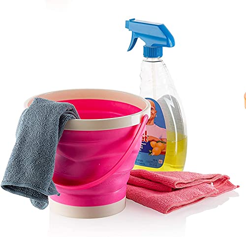 Foldable Pail Bucket Collapsible Buckets Multi Purpose for Beach, Camping Gear Water and Food Jug, Dog Bowls, Cats, Dogs and Puppys, Camping and Fishing Tub, (Half Gallon)