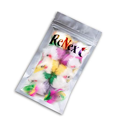Keklle Furry Mice Toys of Feather Tails, Mouse Toys for Cats, Funny Small Pet Toys, 20 Counting