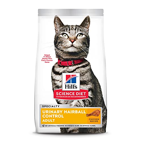 Hill's Science Diet Dry Cat Food, Adult, Urinary & Hairball Control, Chicken Recipe, 7 lb Bag, Packaging may vary