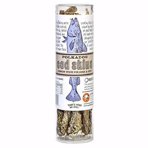 Polka Dog Bakery Cod Skins All Nautral Dog Treats Tube, 2.5 Oz