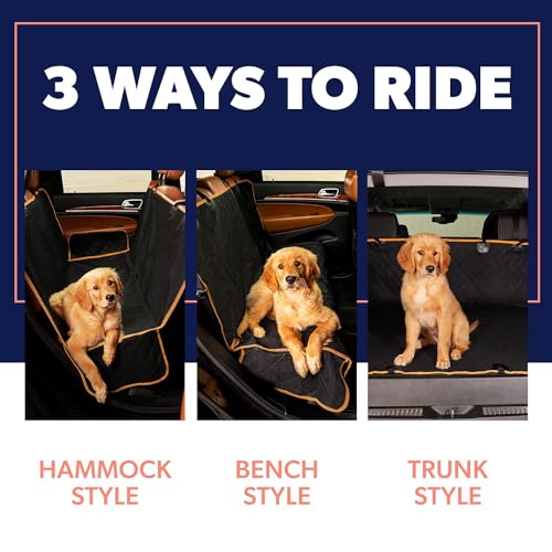Dog Back Seat Cover Protector Waterproof Scratchproof Nonslip Hammock for Dogs Backseat Protection Against Dirt and Pet Fur Durable Pets Seat Covers for Cars & SUVs