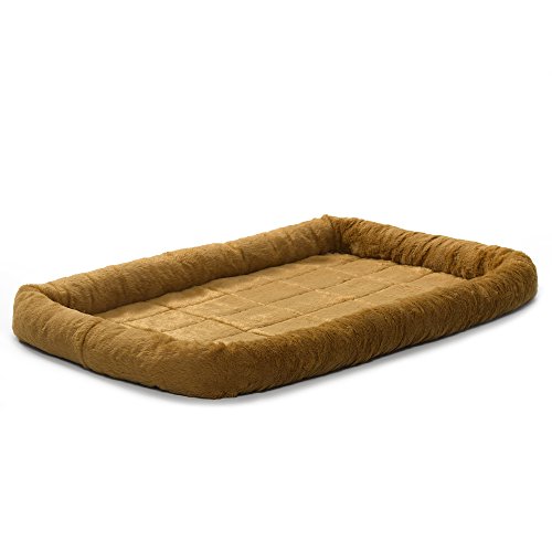 MidWest Homes for Pets Bolster Pet Bed for Dogs & Cats 36L-Inch Cinnamon Dog Bed or Cat Bed w/ Comfortable Bolster | Ideal for Medium / Large Dog Breeds & Fits a 36-Inch Dog Crate