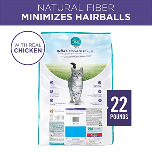 Purina ONE Hairball, Natural Dry Cat Food, Hairball Formula - 22 lb. Bag