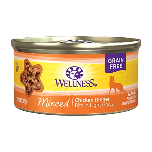 Wellness Natural Pet Food Complete Health Minced Grain Free Canned Cat Food, Chicken Dinner, 3 Ounces (Pack of 24)