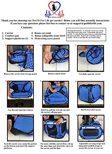 Pet Fit For Life Collapsible/Portable Cat/Dog/Pet Carrier/Condo Bonus Cat Feather Toy