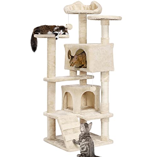Yaheetech 51in Cat Tree Tower Condo Furniture Scratch Post for Kittens Pet House Play