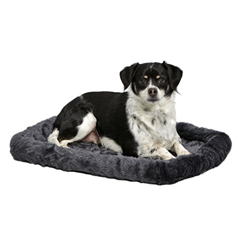 MidWest Bolster Pet Bed for Dogs & Cats 24L-Inch Gray Cat Bed w/ Comfortable Bolster | Ideal for Small Dog Breeds & Fits a 24-Inch Dog Crate | Easy Maintenance Machine Wash & Dry | 1-Year Warranty
