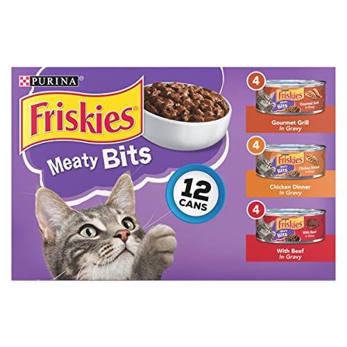 Purina Friskies Gravy Wet Cat Food Variety Pack, Meaty Bits - (2 Packs of 12) 5.5 oz. Cans