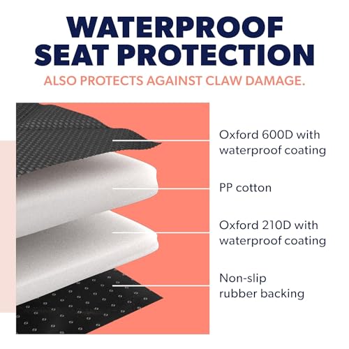 Dog Back Seat Cover Protector Waterproof Scratchproof Nonslip Hammock for Dogs Backseat Protection Against Dirt and Pet Fur Durable Pets Seat Covers for Cars & SUVs