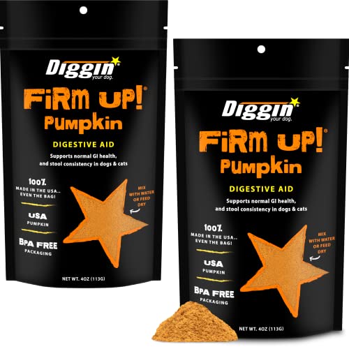 Diggin' Your Dog Firm Up Pumpkin Super Supplement for Digestive Tract Health for Dogs, 4-Ounce - 2 Pack