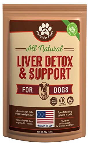 Dog Liver Detox Support, Milk Thistle for Dogs (120 GMS), Canine and cat Liver Support Powder Supplement Without Capsules, Pills - 4oz Bag