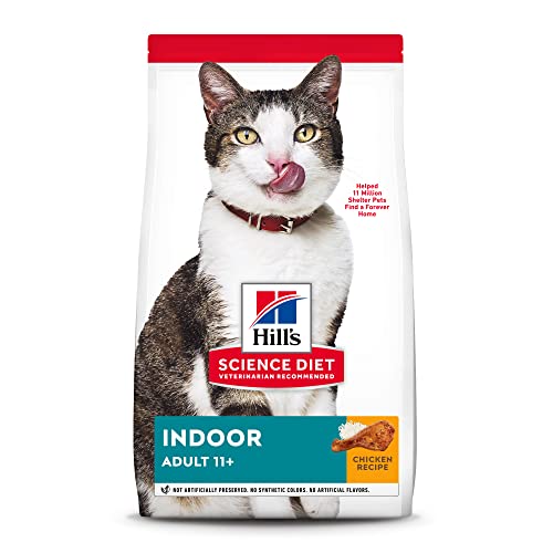 Hill's Science Diet Dry Cat Food, Adult 11+, Indoor, Chicken Recipe, 7 lb Bag