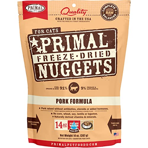 Primal Fpkfd14 Pet Foods Freeze-Dried Feline Pork Formula, 14 Oz.