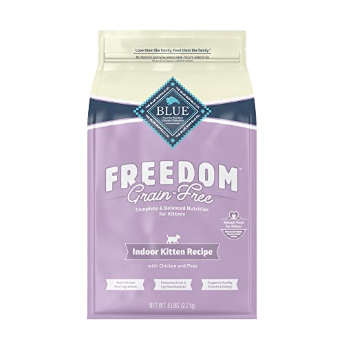 Blue Buffalo Freedom Grain Free Natural Indoor Kitten Dry Cat Food, Chicken 5-lb.