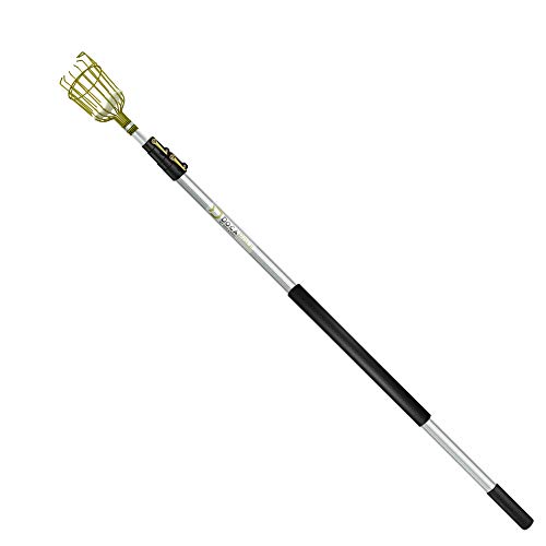 DocaPole Fruit Picker with 5-12 Foot Extension Pole - Twist-On Fruit Picker Tool with Telescopic Pole // Fruit Picker Pole // Perfect Fruit Picking Pole for Apple Picking, Avocados, and Other Fruit