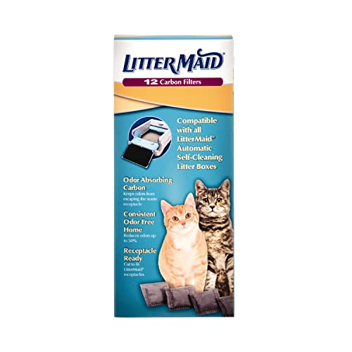 LitterMaid Odor Absorbing Litter Box Carbon Filters, 12 Pack