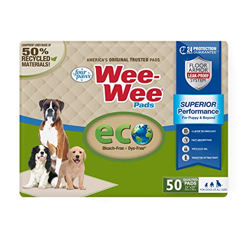 Wee-Wee Puppy Pee Pads 50 Count Standard 22" x 23" - Eco-Friendly