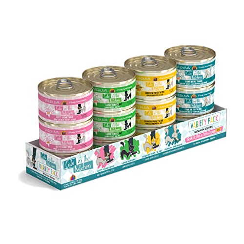 Weruva Cats in the Kitchen, Variety Pack, Kitchen Cuties, Wet Cat Food by Weruva, 3.2oz Cans (Pack of 12)