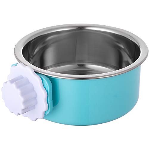 Ordermore Crate Dog Bowl,Stainless Steel Removable Hanging Food Water Bowl Cage Coop Cup for Dogs,Cats,Birds,Small Animals,Holds 14 Ounce