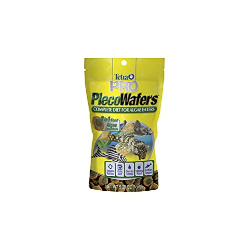 Tetra PRO PlecoWafers 5.29 Ounces, Nutritionally Balanced Vegetarian Fish Food, Concentrated Algae Center (16448)