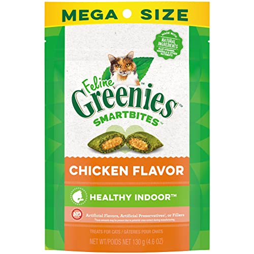 FELINE GREENIES SMARTBITES Hairball Control Chicken Flavor Cat Treats 4.6 Ounces (Pack of 10)