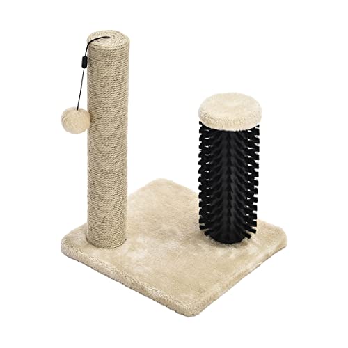 AmazonBasics Large Premium Tall Cat Scratching Post - 16 x 35 x 16 Inches, Brown Carpet