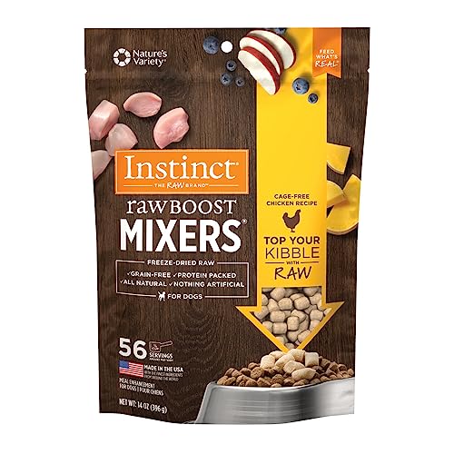 Instinct Freeze Dried Raw Boost Mixers Grain Free Cage Free Chicken Recipe All Natural Dog Food Topper by Nature's Variety, 14 oz. Bag