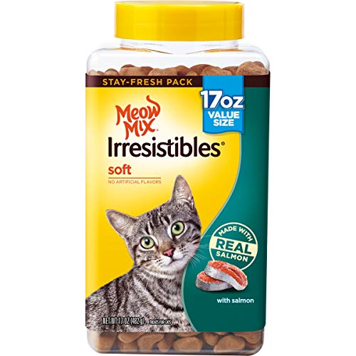 Meow Mix Irresistibles Soft Cat Treats, Salmon, 17 Ounces (Pack of 4)