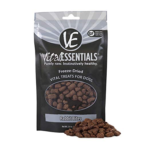 Vital Essentials Freeze-Dried Rabbit Bites Grain Free Limited Ingredient Dog Treats, 2.0 Ounce Bag