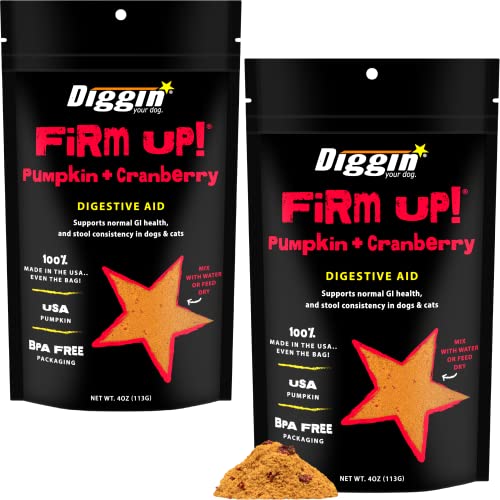 Diggin Your Dog xMlJxQ Firm Up Pumpkin Supplement, Pumpkin and Cranberry, 9.5H X 6.5W X 2.5D (Pack of 2)