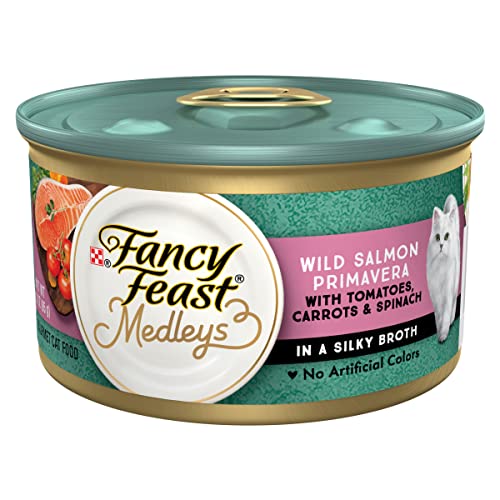 Purina Fancy Feast Wet Cat Food, Medleys Wild Salmon Primavera With Garden Veggies & Greens in Sauce - (24) 3 oz. Cans