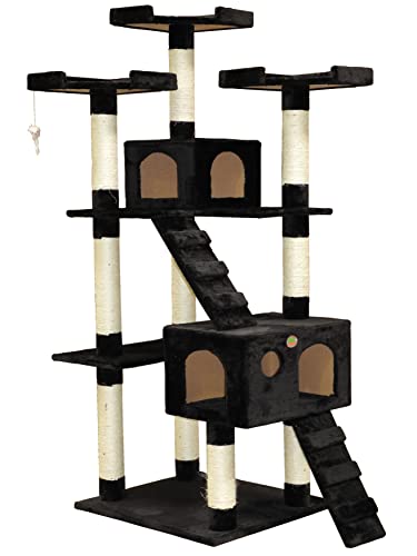 Go Pet Club Cat Tree, 33-Inch by 22-Inch by 72-Inch, Black