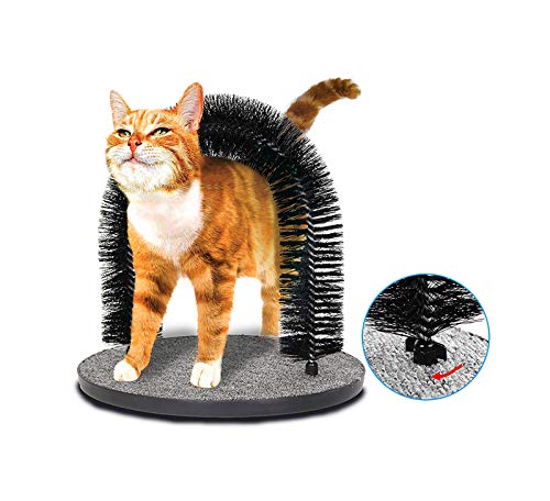 IONE Cat Arch Self Groomer and Massaging Brush,Cat Scratching Pads,Updated Fixing by Screws