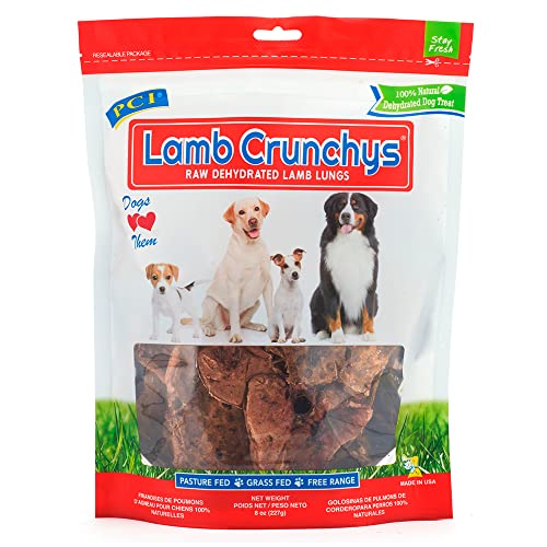 Pet Center, Inc. PCI Lamb Crunchys Raw Dehydrated Lamb Lungs Dog Treats, 8 Ounce Pack