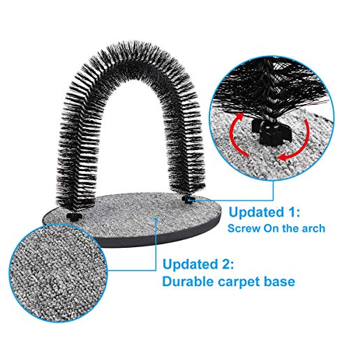 IONE Cat Arch Self Groomer and Massaging Brush,Cat Scratching Pads,Updated Fixing by Screws