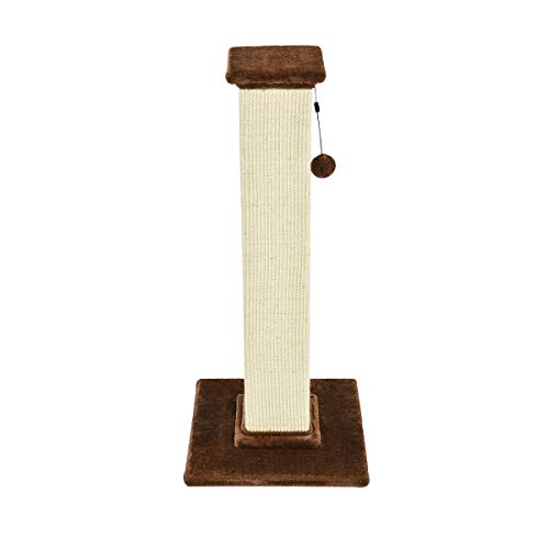 AmazonBasics Large Premium Tall Cat Scratching Post - 16 x 35 x 16 Inches, Brown Carpet