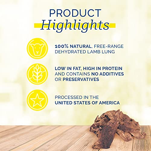 Pet Center, Inc. PCI Lamb Crunchys Raw Dehydrated Lamb Lungs Dog Treats, 8 Ounce Pack