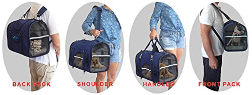 Natuvalle 6-in-1 Sturdy Pet Carrier Backpack, Front Pack, Shoulder Bag, Dog & Cat Carrier, Soft Sided pet Carrier, Small Animal Carrier, Pet Travel Carrier, Car Seat Crate