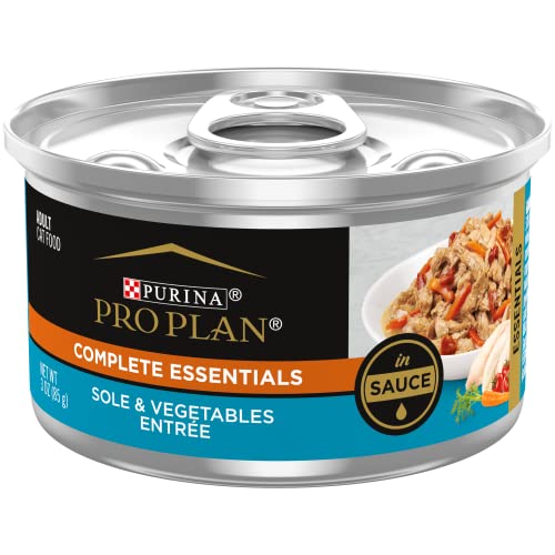 Purina Pro Plan Wet Cat Food, Sole & Vegetable Entree in Sauce - (24) 3 oz. Pull-Top Cans