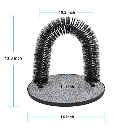 IONE Cat Arch Self Groomer and Massaging Brush,Cat Scratching Pads,Updated Fixing by Screws