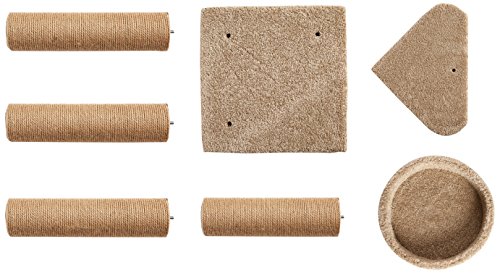 AmazonBasics Medium Cat Condo Activity Tree Tower with Scratching Post Toy - 16 x 16 x 31 Inches