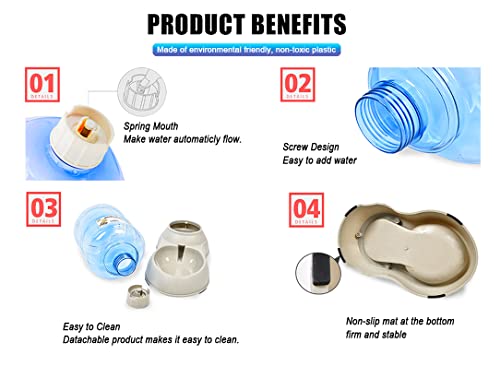 Ito Rocky Pet Feeding Solution Automatic Cat & Dog Cafe Feeder and Water Dispenser in Set with Food Scoop 6-Meal Automatic Food Dispenser for Small/Middle Puppy and Kitten