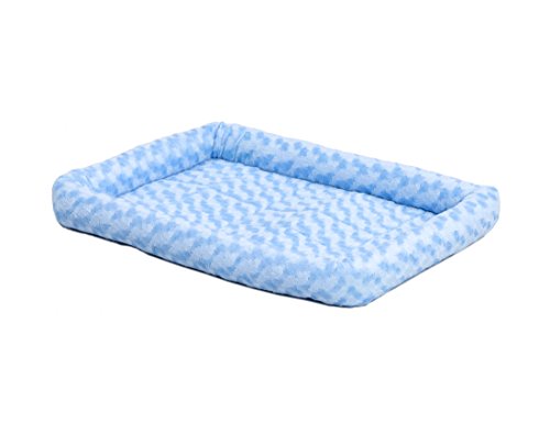 MidWest Homes for Pets Bolster Pet Bed for Dogs & Cats 18L-Inch Blue Dog Bed or Cat Bed w/ Comfortable Bolster | Ideal for 'Toy' Dog Breeds & Fits an 18-Inch Dog Crate