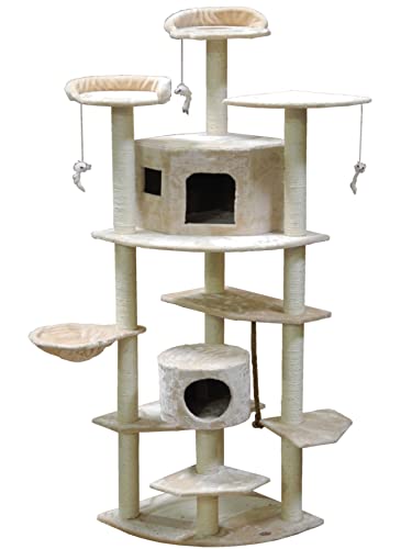 Go Pet Club Cat Tree, 80-Inch, Beige
