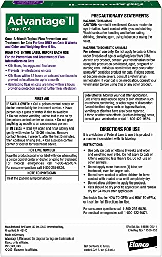 Bayer Animal Health 12 Month Advantage II Flea Control Large Cat (for Cats Over 9 lbs.)