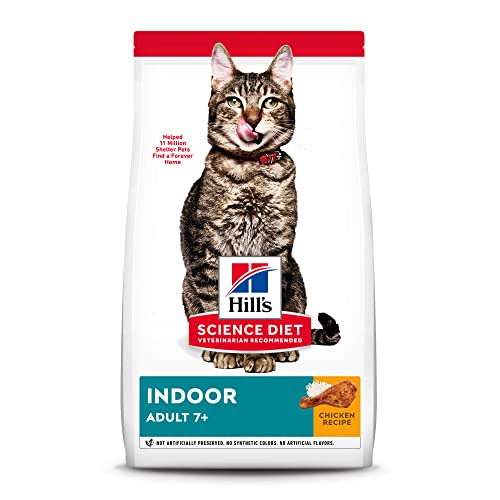 Hill's Science Diet Dry Cat Food, Adult 7+ for Senior Cats, Indoor, Chicken Recipe, 7 lb Bag
