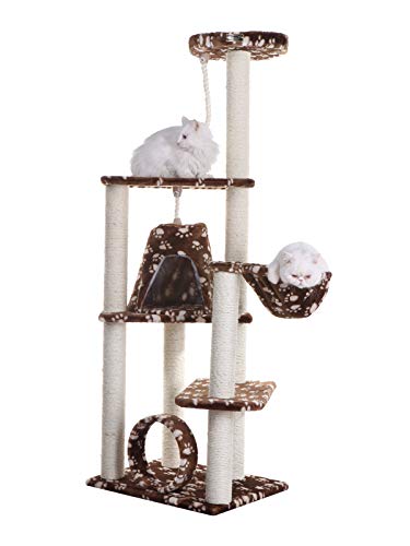 Armarkat Cat Tree Model A6601, Saddle Brwon W/White Paw Print