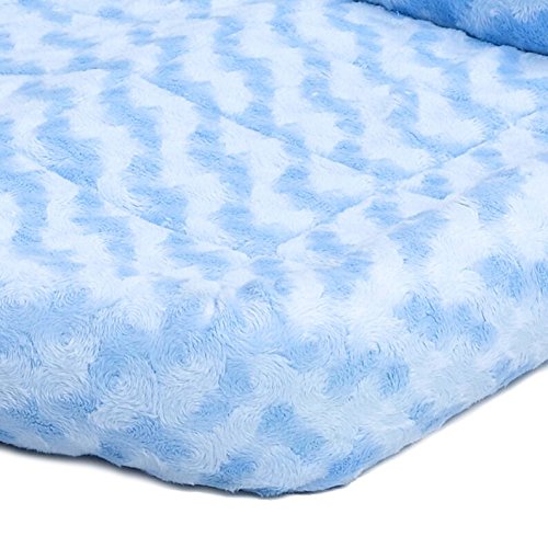 MidWest Homes for Pets Bolster Pet Bed for Dogs & Cats 18L-Inch Blue Dog Bed or Cat Bed w/ Comfortable Bolster | Ideal for 'Toy' Dog Breeds & Fits an 18-Inch Dog Crate