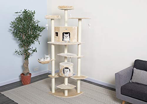 Go Pet Club Cat Tree, 80-Inch, Beige